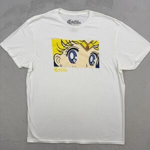 Sailor‎ Moon Shirt Unisex 2XL Anime Graphic T Shirt White Eyes Print Streetwear